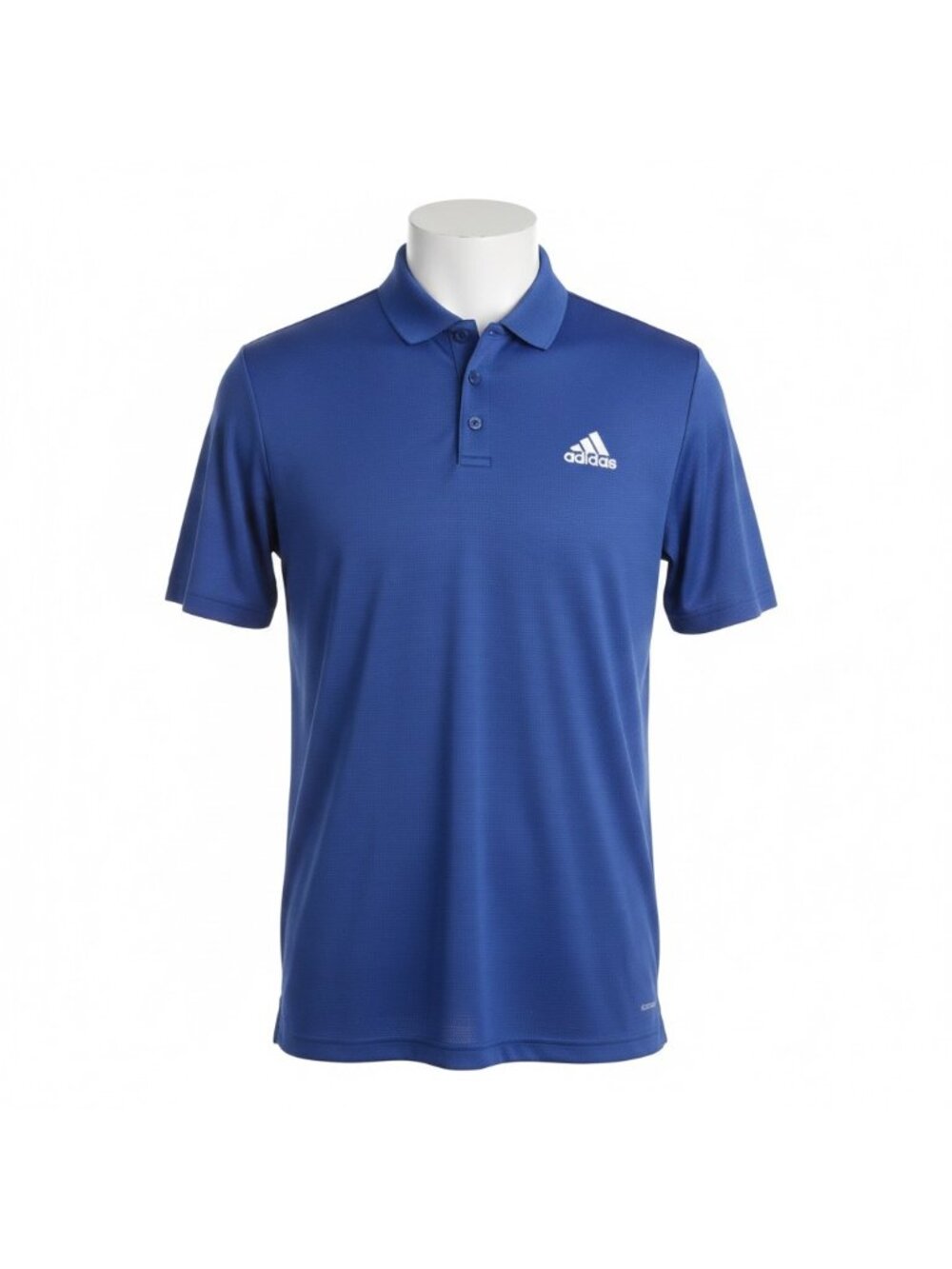 Adidas Mens Blue Polyester Polo Shirt  Embroidered Logo Short Sleeve Size XL